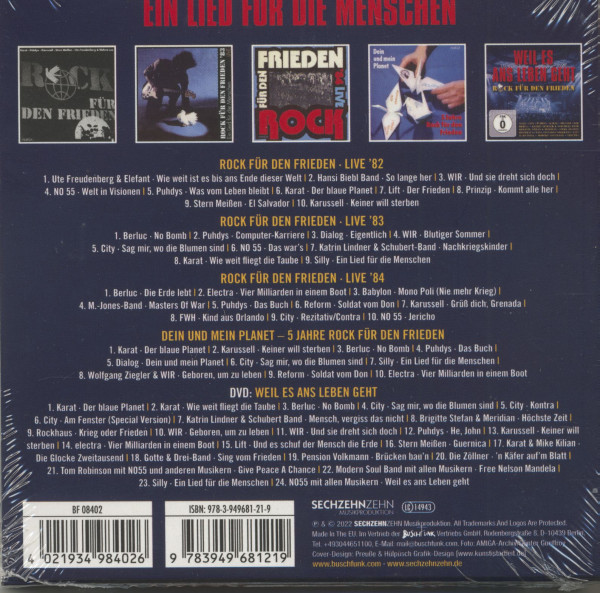 Ein Lied Für Die Menschen - Rock Für Den Frieden (4-CD + DVD)