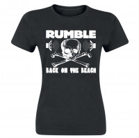 Preview: Rumble Girlie Shirt, black, white print, size S Preview: Rumble Girlie Shirt, black, white print, size S