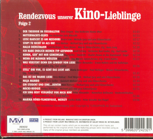 Rendezvous Unserer Kino-Lieblinge, Folge 2 (CD)