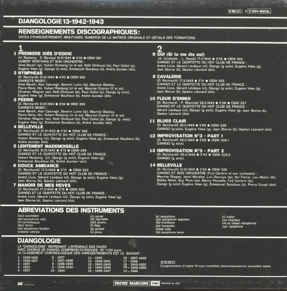 Djangologie 13 (1942-1943) (LP)