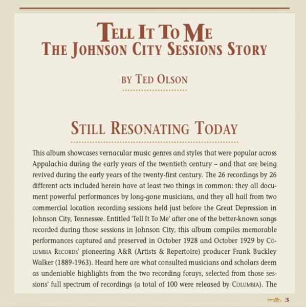 Tell It To Me - The Johnson City Sessions - Revisted (CD)