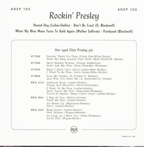Rockin' Presley DK (Limited Edition) (Gold Vinyl) (7inch, EP, 45rpm)