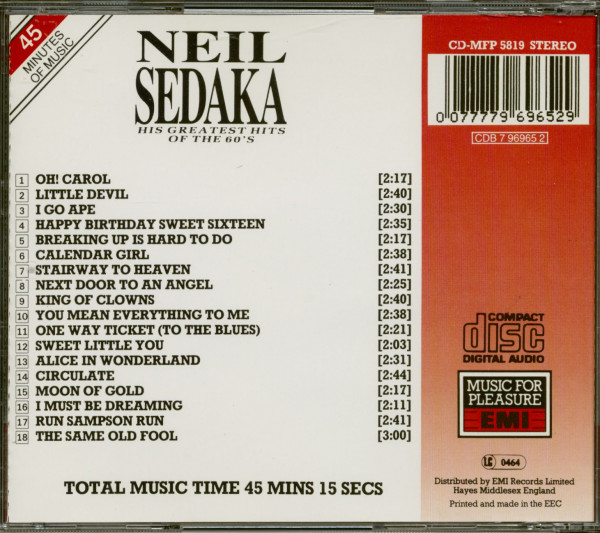 His Greatest Hits Of The 60`s (CD)