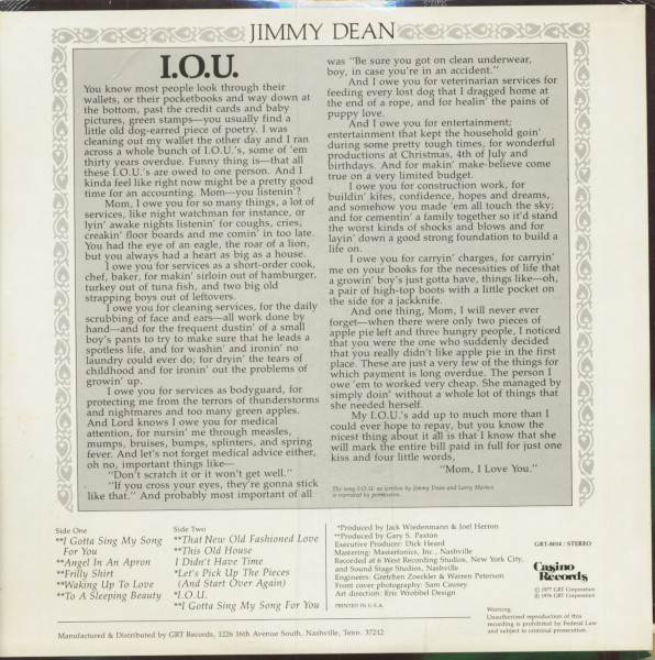 I.O.U. - Mom, I Love You (LP)