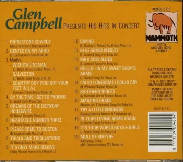 Presents His Hits in Concert (CD)