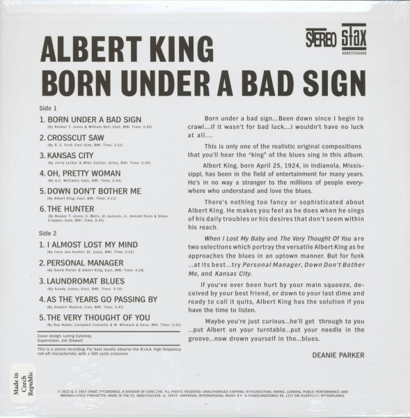 Born Under A Bad Sign (LP, 180g Vinyl)
