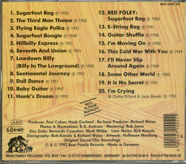 Hank Garland & His Sugar Footers (CD)