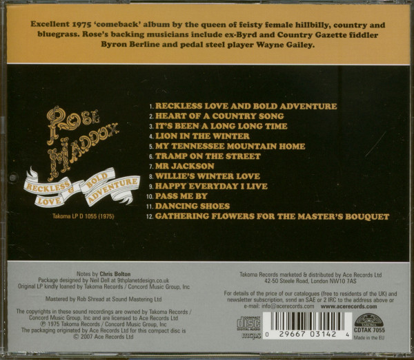 Reckless Love & Bold Adventure (CD)