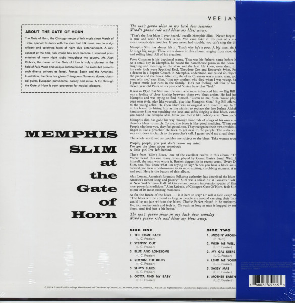 Memphis Slim At The Gate Of Horn - Bluesville Acoustic Sounds (LP), 180g Vinyl)
