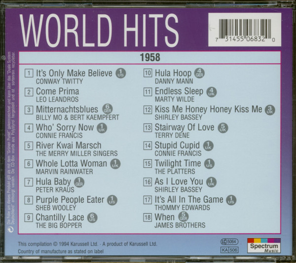 World Hits 1958 (CD)