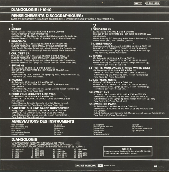 Djangologie 11 (1940) (LP)