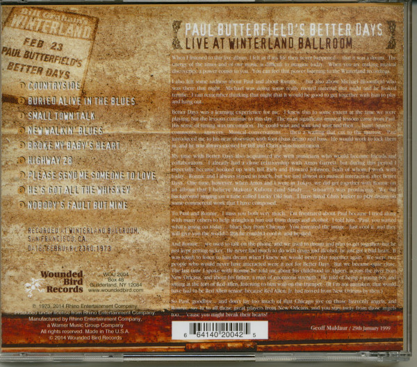 Live at Winterland Ballroom (CD)