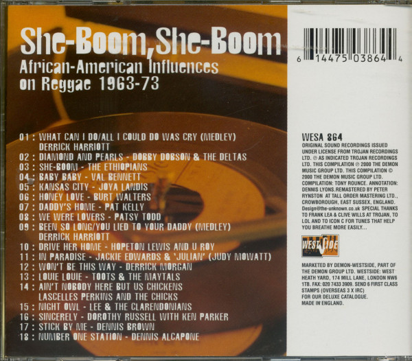 She-Boom, She-Boom - African-American Influences On Reggae 1963-73 (CD)