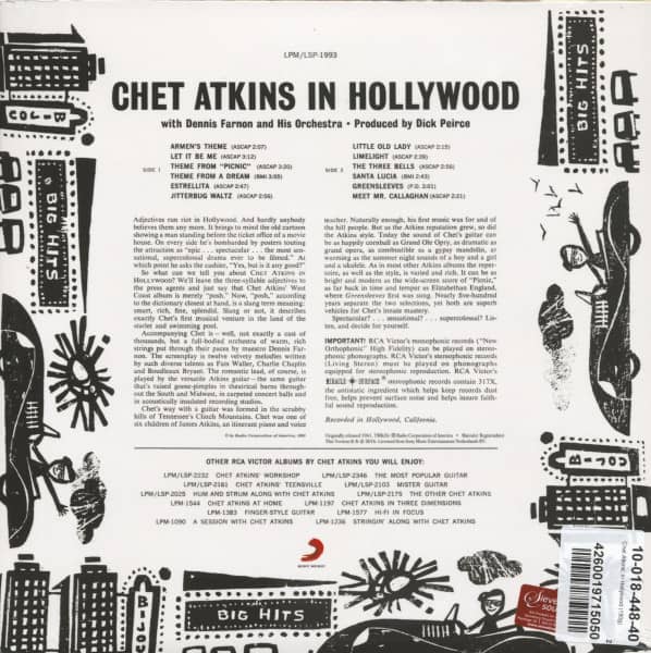Chet Atkins In Hollywood (LP, 180g Vinyl)