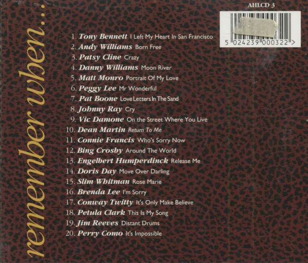 Remember When ... Singers Could Really Sing - 20 Golden Greats (CD)