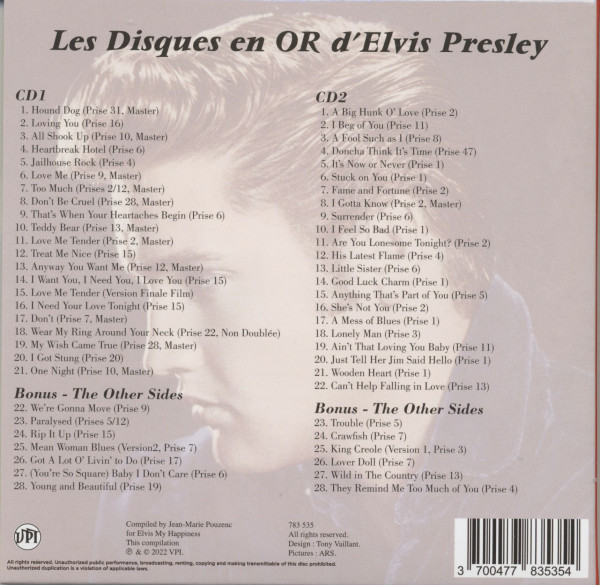 Les Disques En Or D'Elvis (2-CD)