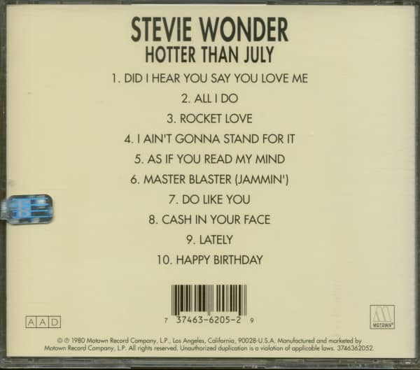 Hotter Than July (CD)