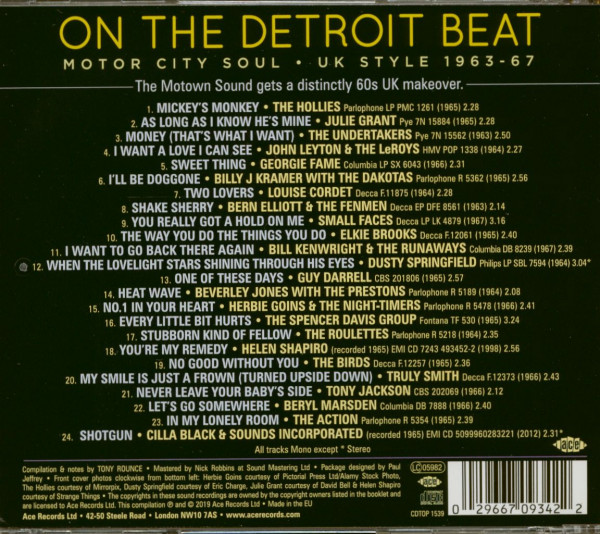 On The Detroit Beat - Motor City Soul UK Style 1963-67 (CD)