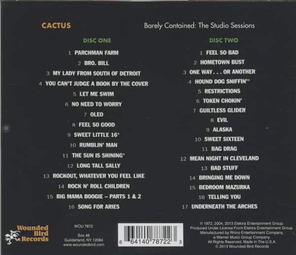Barely Contained - The Studio Sessions (2-CD Set)