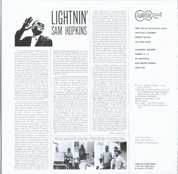 Lightnin' Sam Hopkins (LP, Ltd).)