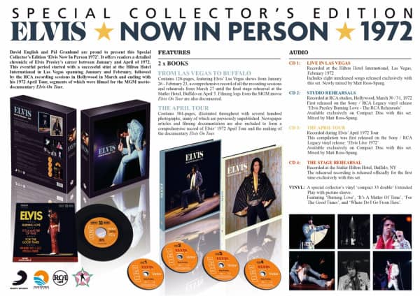 Elvis Now In Person 1972 (2-Books & 4-CD, 7inch EP, Ltd.)