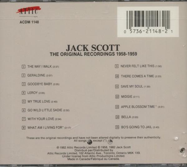 The Original Recordings 1958-1959 (CD, Cut-Out)