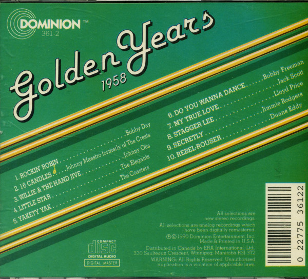 Golden Years 1958 (CD)