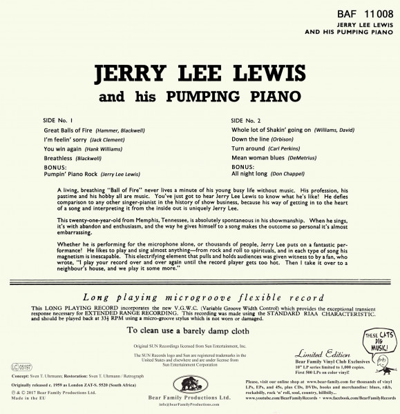 Jerry Lee Lewis And His Pumping Piano (LP, 10inch, First Pressing, 45rpm, Ltd.)