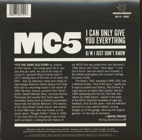 I Can Only Give You Everything - I Just Don't Know (7inch, 45rpm, BC, RSD)