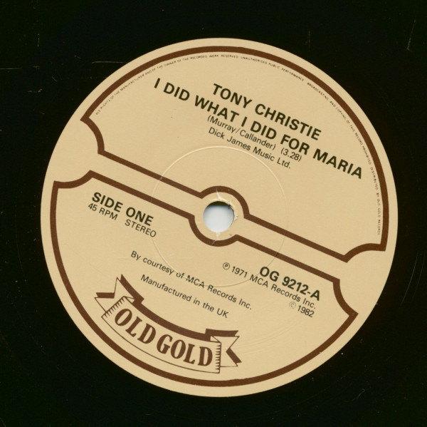 I Did What I Did For Marie - Is This The Way To Amarillo (7inch, 45rpm, SC)