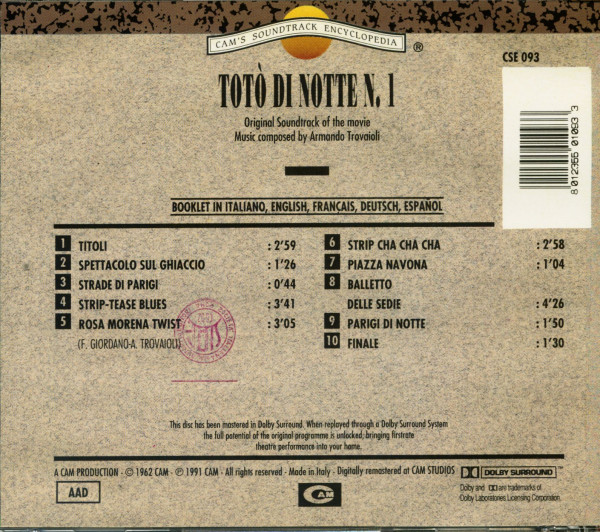 Totò Di Notte N.1 - Soundtrack (CD)
