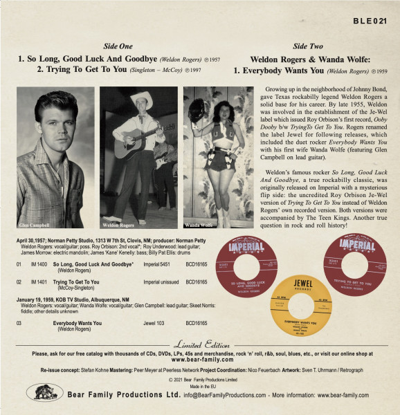 So Long, Good Luck And Goodbye (7inch, EP, 45rpm, PS, Ltd.)
