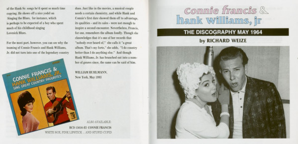 Connie Francis & Hank Williams JR. Sing Great Country Favorites (CD)