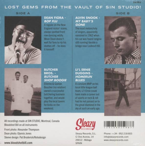 Bloodshot Bill Presents - Lost Gems From Sin Studio Vol.1 (7inch, 45rpm, EP, PS)