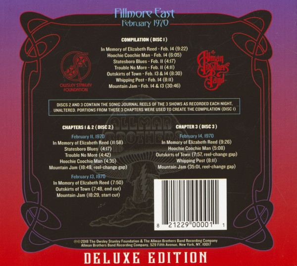 Bear's Sonic Journals - Fillmore East February 1970 (3-CD, Deluxe Edition)