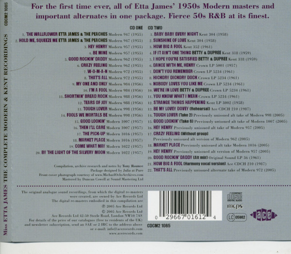 Miss Etta James - Complete Modern & Kent (2-CD)