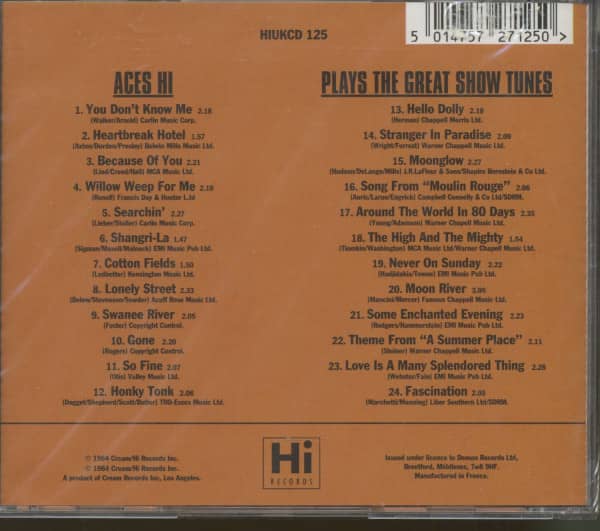 Aces High - Plays The Great Show Tunes (CD)