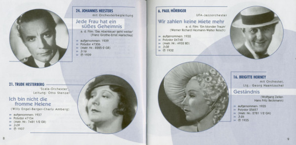 Sinfonie der Sterne, 30er Jahre