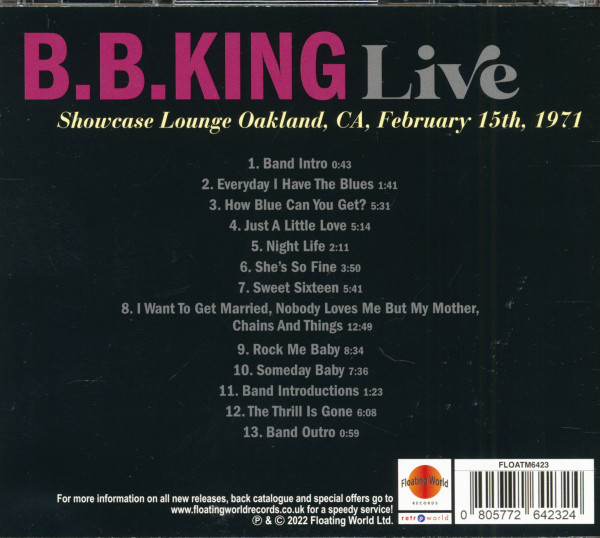 Live - Showcase Lounge, Oakland, CA, February 15th, 1971 (CD)