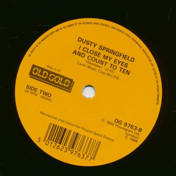 I Just Don't Know What To Do With Myself - I Close My Eyes And Count To Ten (7inch, 45rpm, SC)