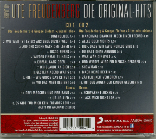 Die Original Hits: 40 Jahre Ute Freudenberg (2-CD)