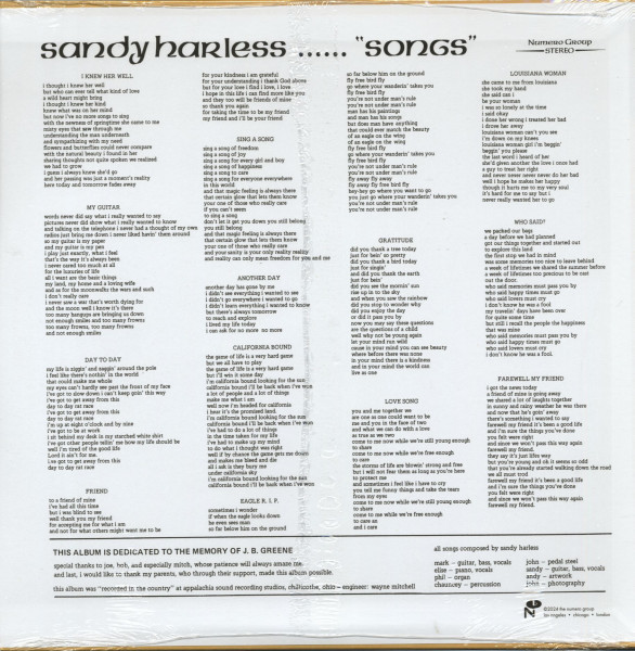 Sandy Harless Songs (LP)