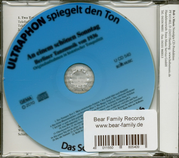 Berliner Tanzmusik von 1936 - Das Schönste Von Damals (CD)