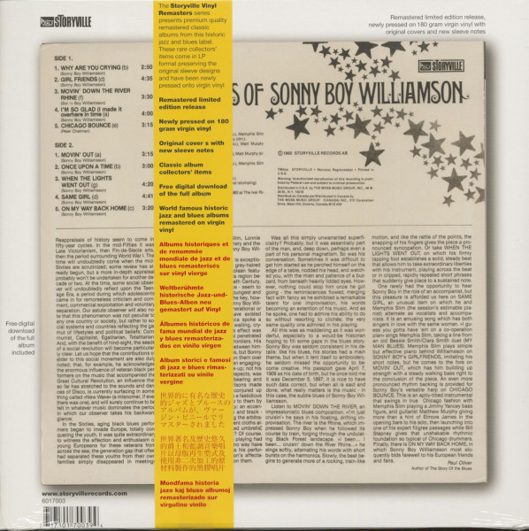 The Best Of Sonny Boy Williamson (LP, 180g Vinyl, Ltd.)