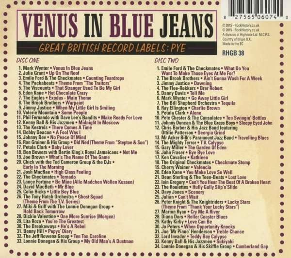 Venus In Blue Jeans: Great British Labels: Pye (2-CD)