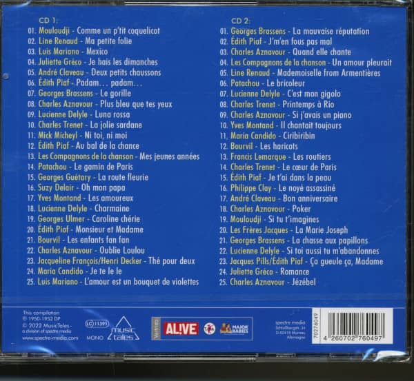 Les Chansons De L'Annee 1952 (2-CD)