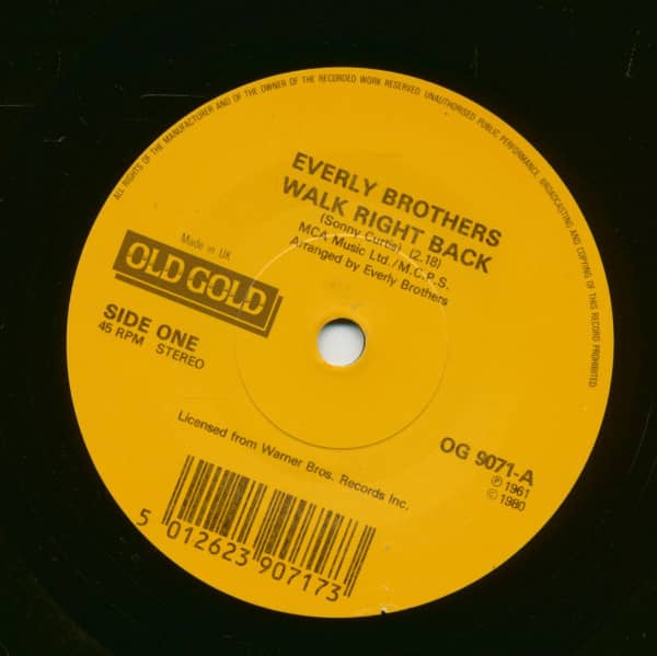 Walk Right Back - Ebony Eyes (7inch, 45rpm, SC) Walk Right Back - Ebony Eyes (7inch, 45rpm, SC)