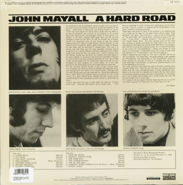 A Hard Road (1967) Mono Edition (LP - Colored Vinyl)