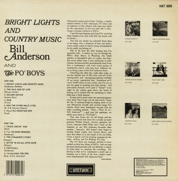 Bright Lights And Country Music (LP)