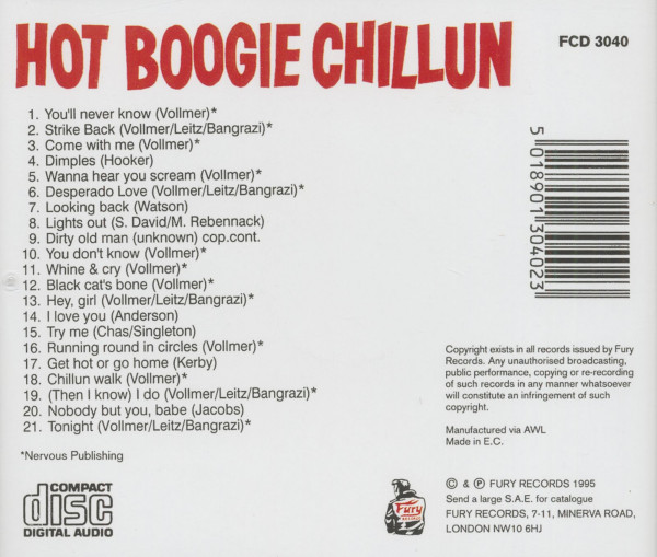 Hot Boogie Chillun (CD)